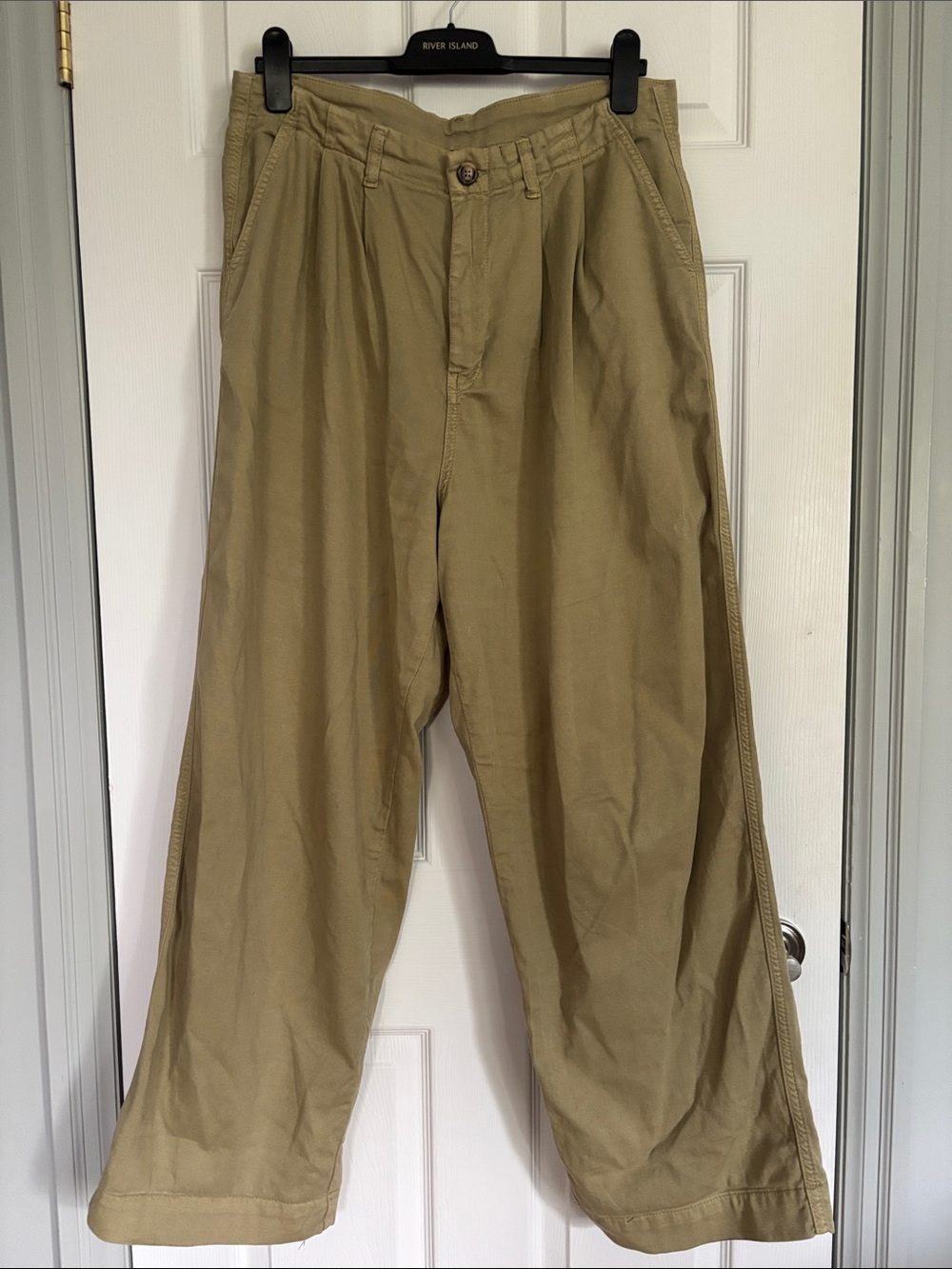 Free People Olive Wide-Leg Chino Pants